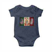 Mexico Flag Baby Onesie Virgin Mary Mexican American Patriotic Mexican Roots - Wonder Print Shop