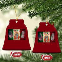 Mexico Flag Ceramic Ornament Virgin Mary Mexican American Patriotic Mexican Roots - Wonder Print Shop