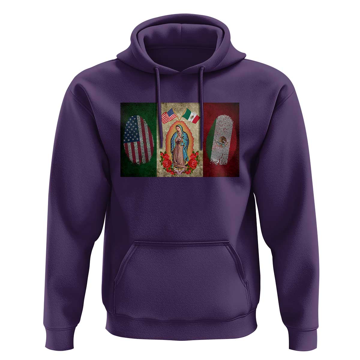 Mexico Flag Hoodie Virgin Mary Mexican American Patriotic Mexican Roots - Wonder Print Shop