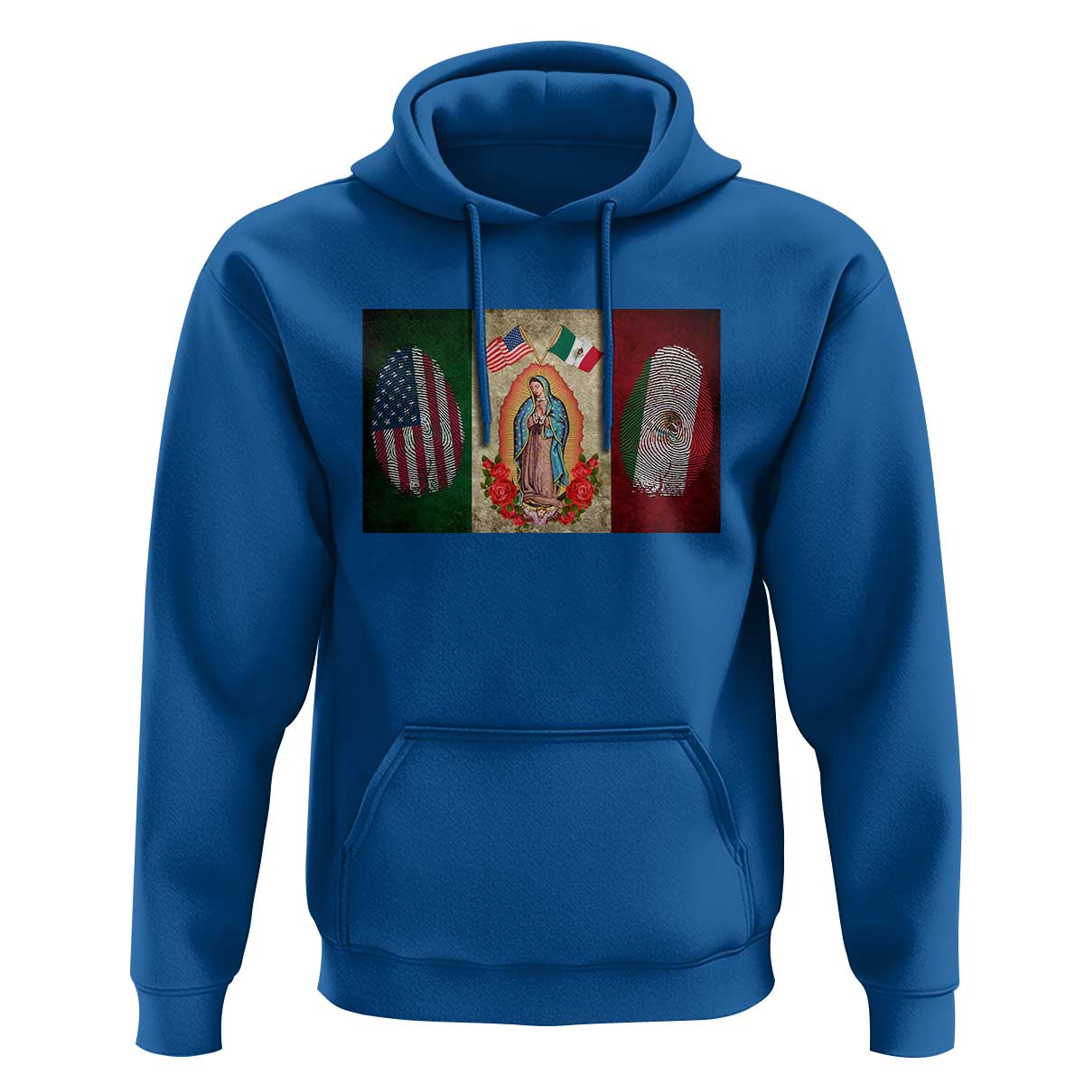 Mexico Flag Hoodie Virgin Mary Mexican American Patriotic Mexican Roots - Wonder Print Shop
