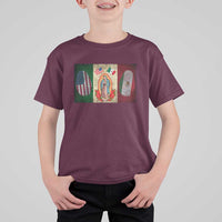 Mexico Flag T Shirt For Kid Virgin Mary Mexican American Patriotic Mexican Roots - Wonder Print Shop