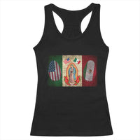 Mexico Flag Racerback Tank Top Virgin Mary Mexican American Patriotic Mexican Roots - Wonder Print Shop