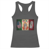 Mexico Flag Racerback Tank Top Virgin Mary Mexican American Patriotic Mexican Roots - Wonder Print Shop