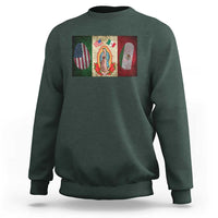 Mexico Flag Sweatshirt Virgin Mary Mexican American Patriotic Mexican Roots - Wonder Print Shop