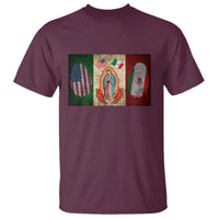 Mexico Flag T Shirt Virgin Mary Mexican American Patriotic Mexican Roots - Wonder Print Shop