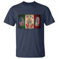 Mexico Flag T Shirt Virgin Mary Mexican American Patriotic Mexican Roots - Wonder Print Shop