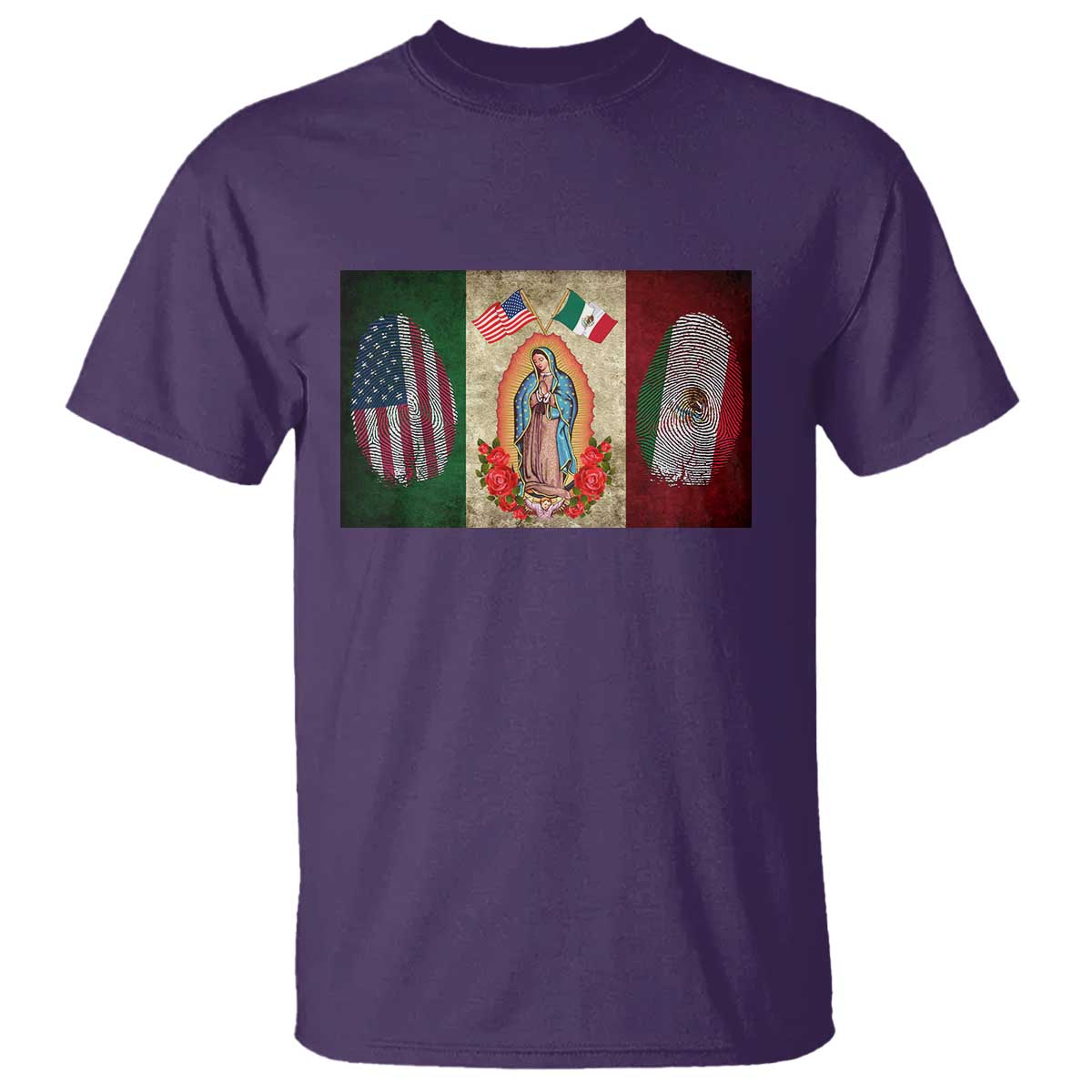 Mexico Flag T Shirt Virgin Mary Mexican American Patriotic Mexican Roots - Wonder Print Shop