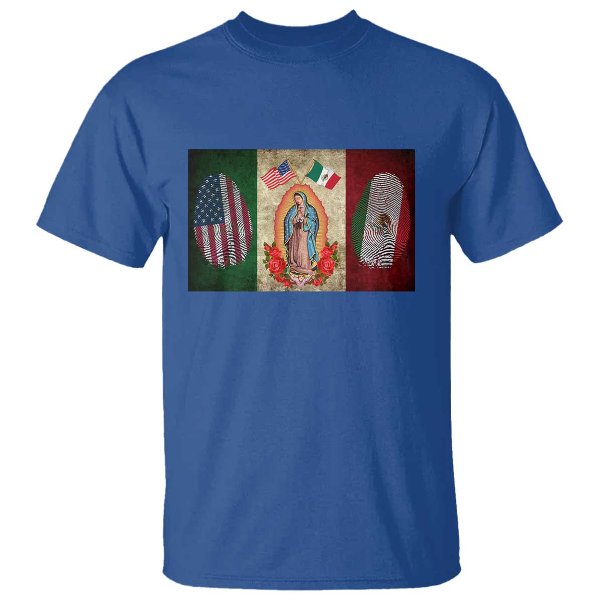 Mexico Flag T Shirt Virgin Mary Mexican American Patriotic Mexican Roots - Wonder Print Shop