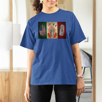 Mexico Flag T Shirt For Women Virgin Mary Mexican American Patriotic Mexican Roots - Wonder Print Shop