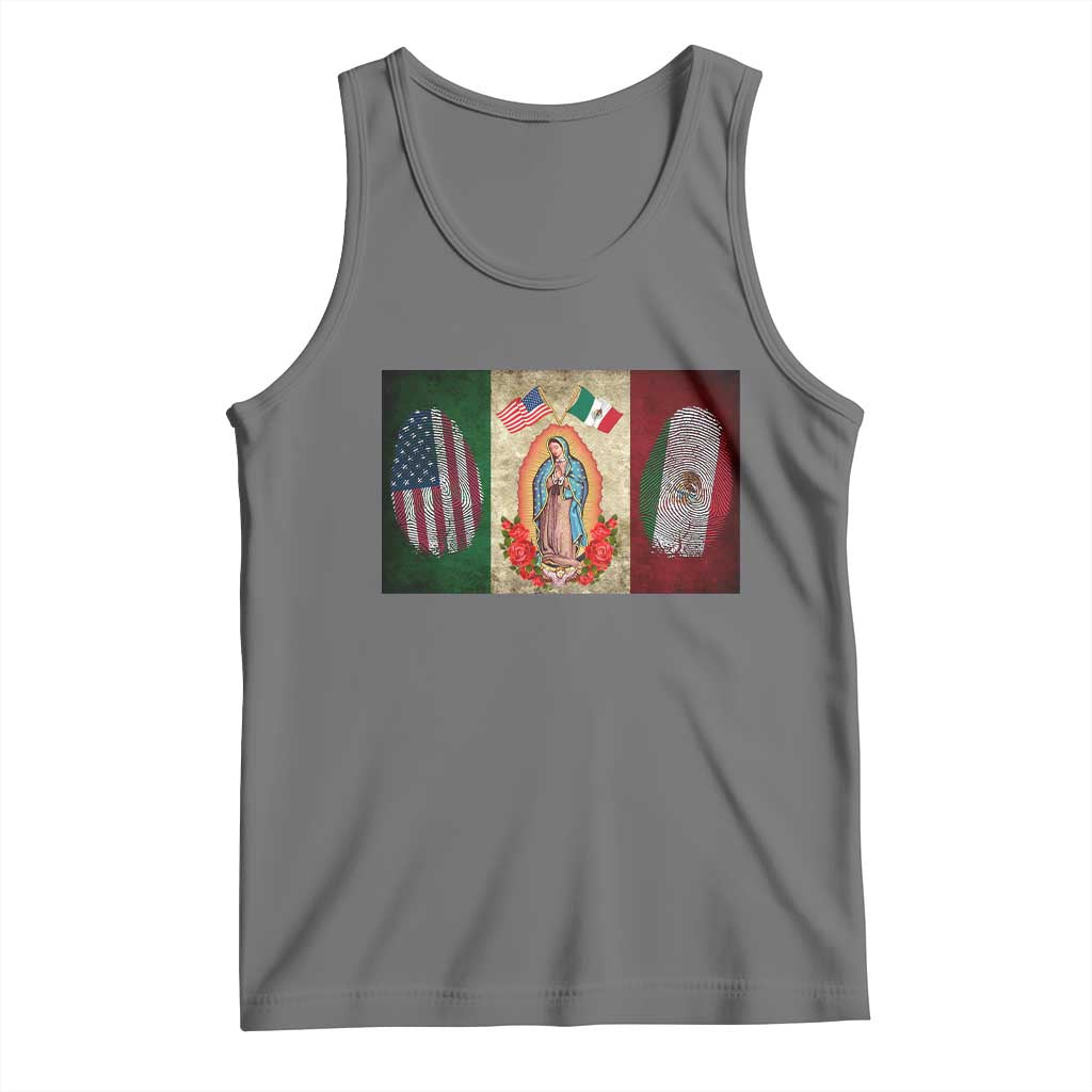 Mexico Flag Tank Top Virgin Mary Mexican American Patriotic Mexican Roots - Wonder Print Shop