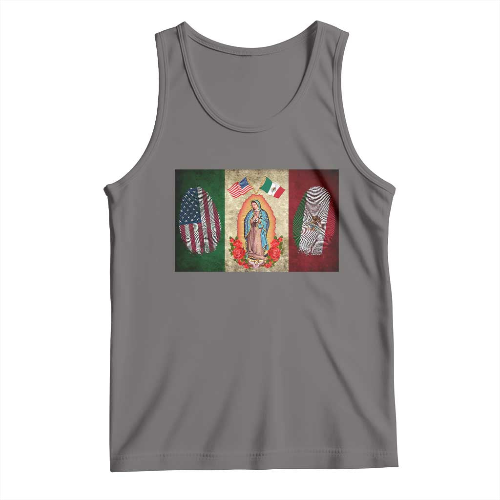 Mexico Flag Tank Top Virgin Mary Mexican American Patriotic Mexican Roots - Wonder Print Shop