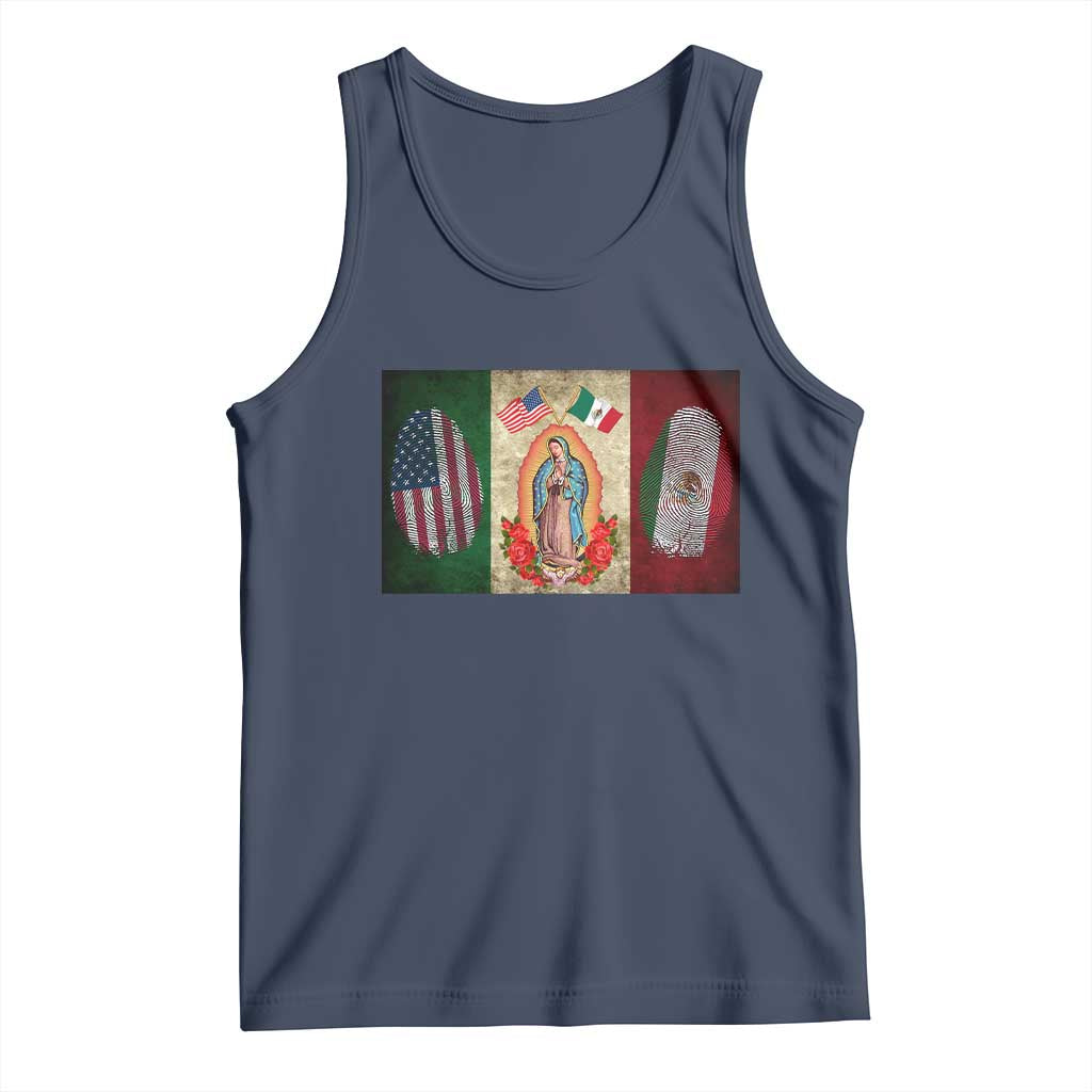 Mexico Flag Tank Top Virgin Mary Mexican American Patriotic Mexican Roots - Wonder Print Shop