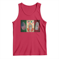 Mexico Flag Tank Top Virgin Mary Mexican American Patriotic Mexican Roots - Wonder Print Shop
