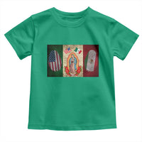 Mexico Flag Toddler T Shirt Virgin Mary Mexican American Patriotic Mexican Roots - Wonder Print Shop