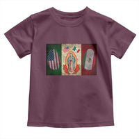 Mexico Flag Toddler T Shirt Virgin Mary Mexican American Patriotic Mexican Roots - Wonder Print Shop
