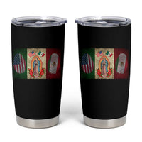 Mexico Flag Tumbler Cup Virgin Mary Mexican American Patriotic Mexican Roots - Wonder Print Shop