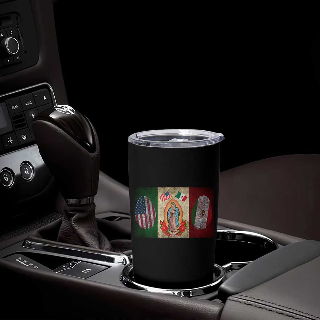 Mexico Flag Tumbler Cup Virgin Mary Mexican American Patriotic Mexican Roots - Wonder Print Shop