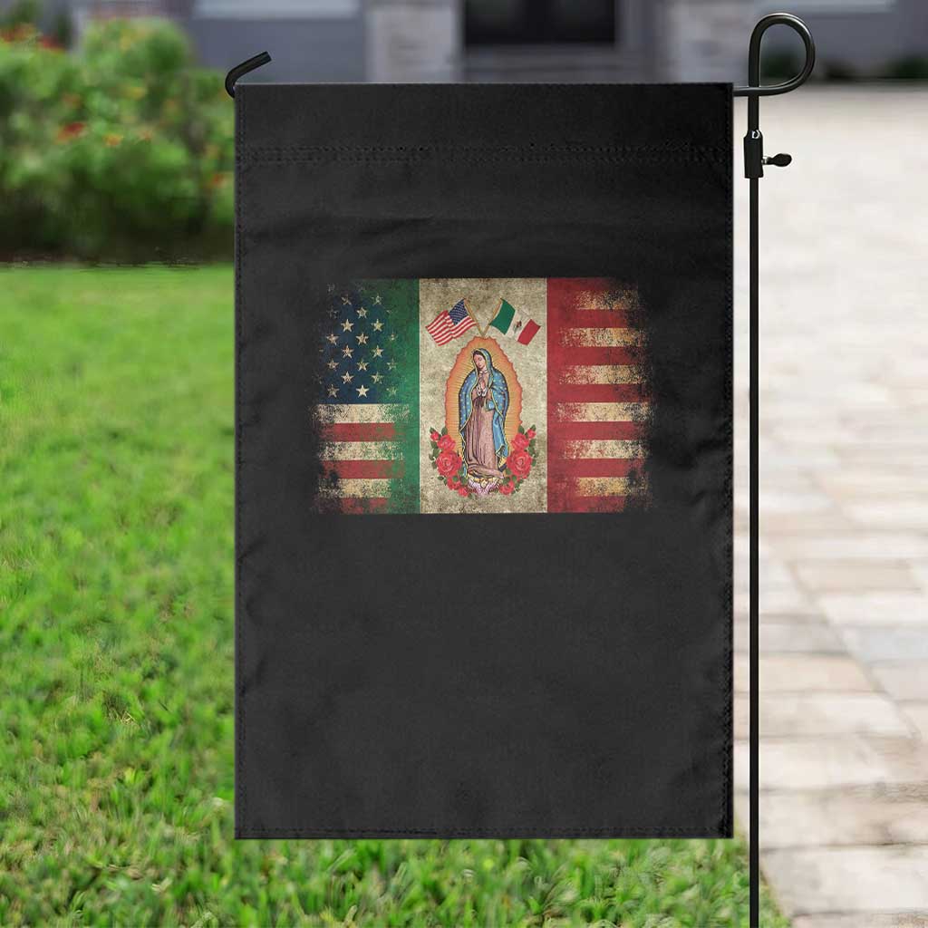 American Mexican Flag Garden Flag Virgin Mary Mexico Heritage Mexican Roots - Wonder Print Shop