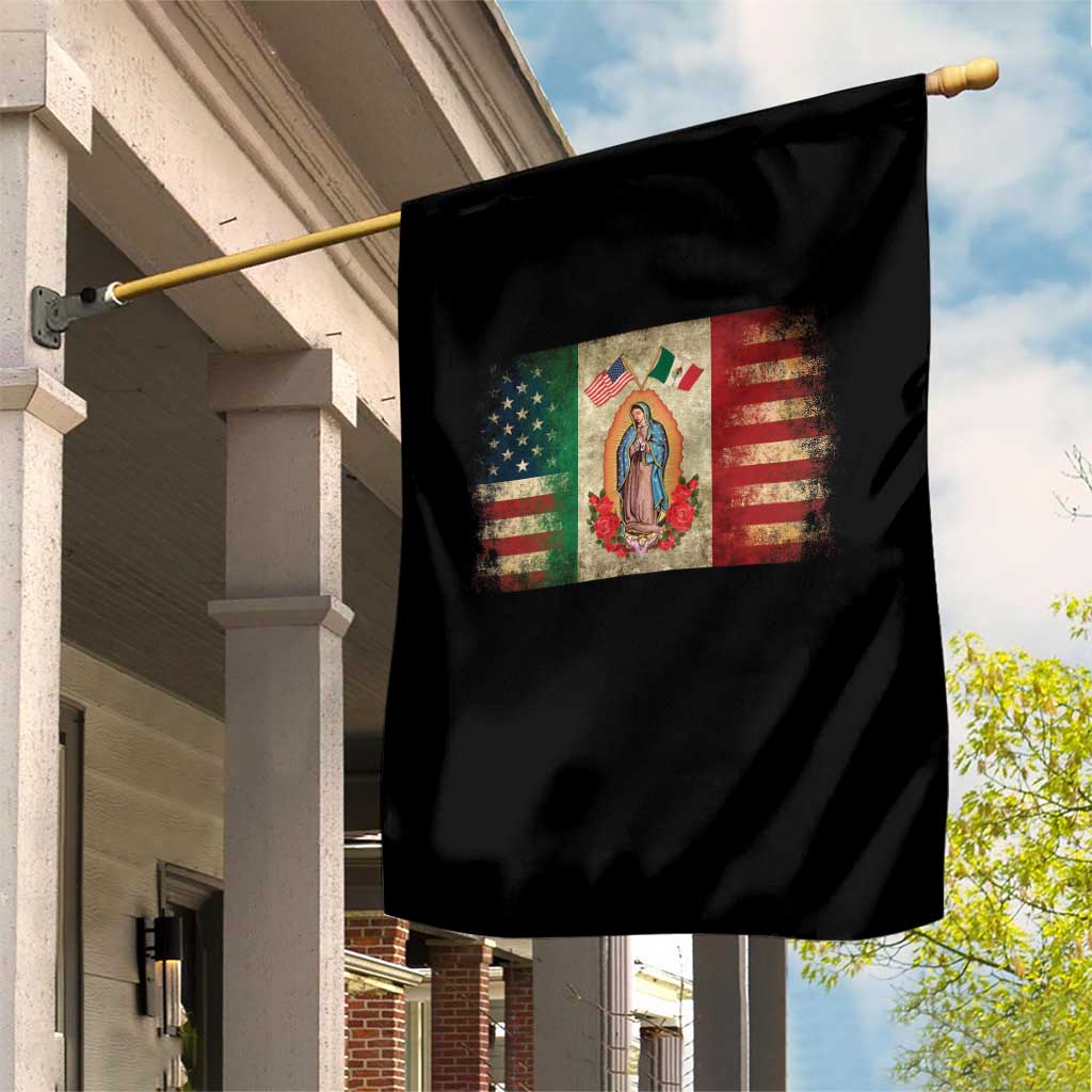 American Mexican Flag Garden Flag Virgin Mary Mexico Heritage Mexican Roots - Wonder Print Shop