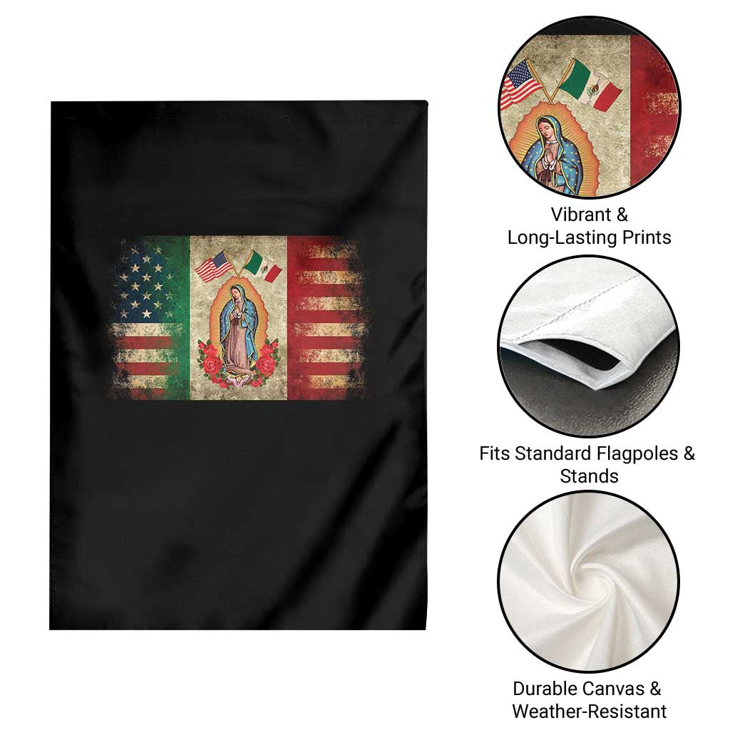 American Mexican Flag Garden Flag Virgin Mary Mexico Heritage Mexican Roots - Wonder Print Shop