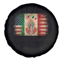 American Mexican Flag Spare Tire Cover Virgin Mary Mexico Heritage Mexican Roots - Wonder Print Shop