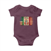 American Mexican Flag Baby Onesie Virgin Mary Mexico Heritage Mexican Roots - Wonder Print Shop