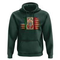 American Mexican Flag Hoodie Virgin Mary Mexico Heritage Mexican Roots - Wonder Print Shop