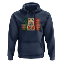 American Mexican Flag Hoodie Virgin Mary Mexico Heritage Mexican Roots - Wonder Print Shop