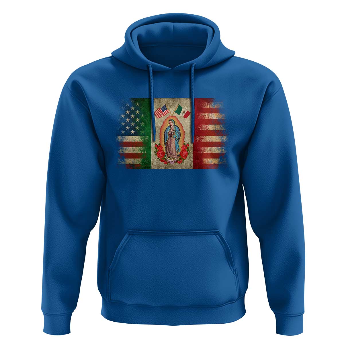 American Mexican Flag Hoodie Virgin Mary Mexico Heritage Mexican Roots - Wonder Print Shop