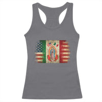 American Mexican Flag Racerback Tank Top Virgin Mary Mexico Heritage Mexican Roots - Wonder Print Shop