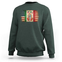 American Mexican Flag Sweatshirt Virgin Mary Mexico Heritage Mexican Roots - Wonder Print Shop