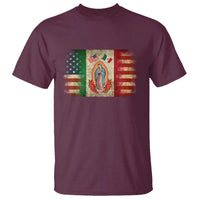 American Mexican Flag T Shirt Virgin Mary Mexico Heritage Mexican Roots - Wonder Print Shop
