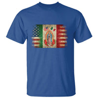American Mexican Flag T Shirt Virgin Mary Mexico Heritage Mexican Roots - Wonder Print Shop