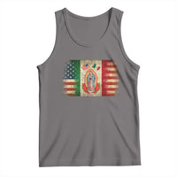 American Mexican Flag Tank Top Virgin Mary Mexico Heritage Mexican Roots - Wonder Print Shop