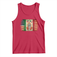 American Mexican Flag Tank Top Virgin Mary Mexico Heritage Mexican Roots - Wonder Print Shop