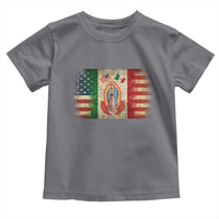 American Mexican Flag Toddler T Shirt Virgin Mary Mexico Heritage Mexican Roots - Wonder Print Shop