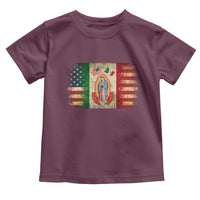 American Mexican Flag Toddler T Shirt Virgin Mary Mexico Heritage Mexican Roots - Wonder Print Shop