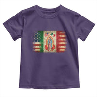 American Mexican Flag Toddler T Shirt Virgin Mary Mexico Heritage Mexican Roots - Wonder Print Shop