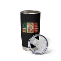 American Mexican Flag Tumbler Cup Virgin Mary Mexico Heritage Mexican Roots - Wonder Print Shop