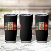 American Mexican Flag Tumbler Cup Virgin Mary Mexico Heritage Mexican Roots - Wonder Print Shop