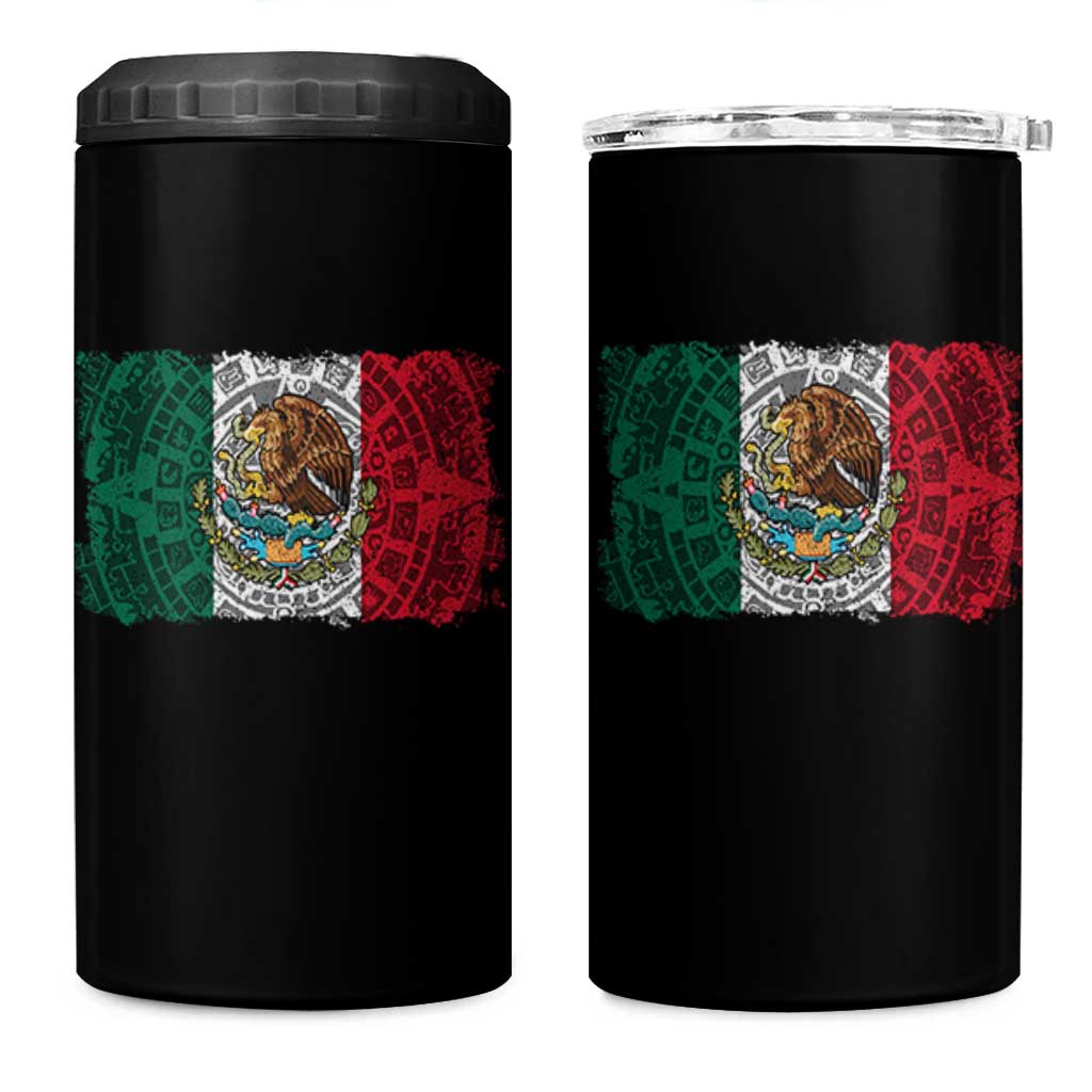 Eagle Mexican Flag 4 in 1 Can Cooler Tumbler Aztecs Mexico Heritage Roots - Wonder Print Shop