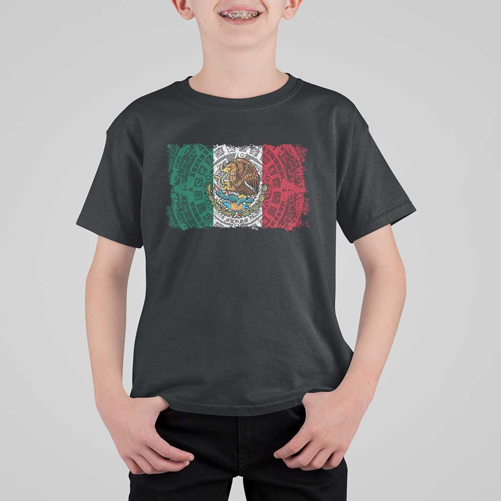 Eagle Mexican Flag T Shirt For Kid Aztecs Mexico Heritage Roots - Wonder Print Shop