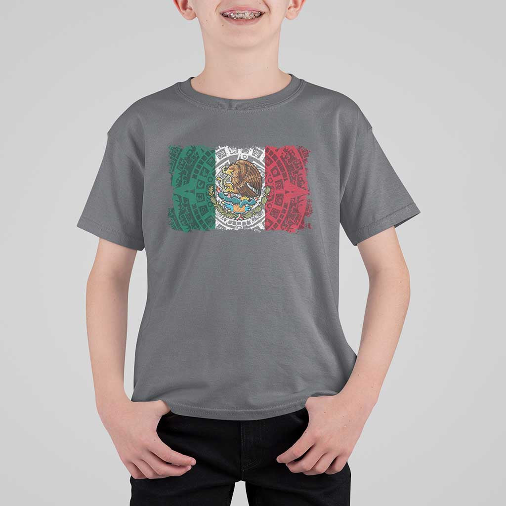 Eagle Mexican Flag T Shirt For Kid Aztecs Mexico Heritage Roots - Wonder Print Shop