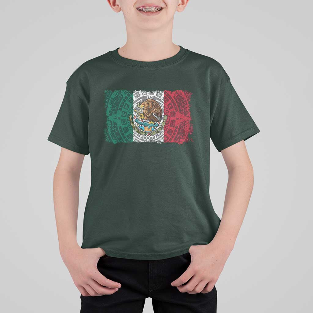 Eagle Mexican Flag T Shirt For Kid Aztecs Mexico Heritage Roots - Wonder Print Shop