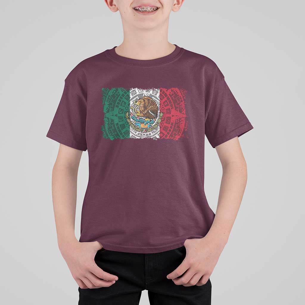 Eagle Mexican Flag T Shirt For Kid Aztecs Mexico Heritage Roots - Wonder Print Shop