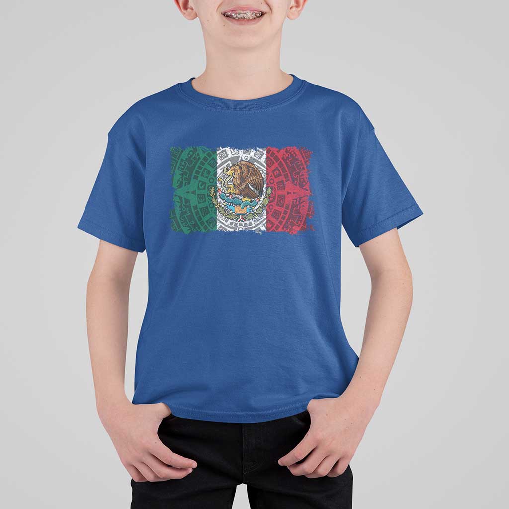 Eagle Mexican Flag T Shirt For Kid Aztecs Mexico Heritage Roots - Wonder Print Shop