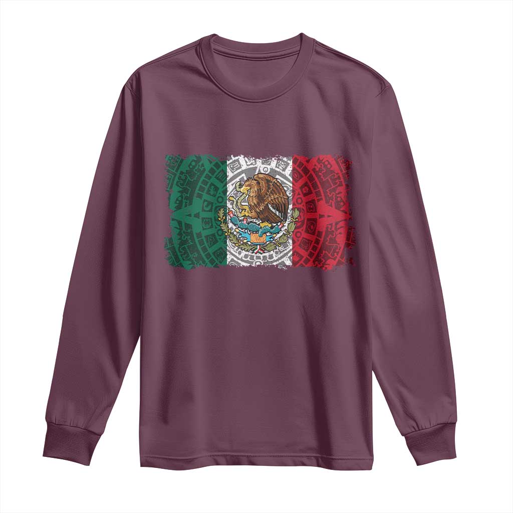 Eagle Mexican Flag Long Sleeve Shirt Aztecs Mexico Heritage Roots - Wonder Print Shop