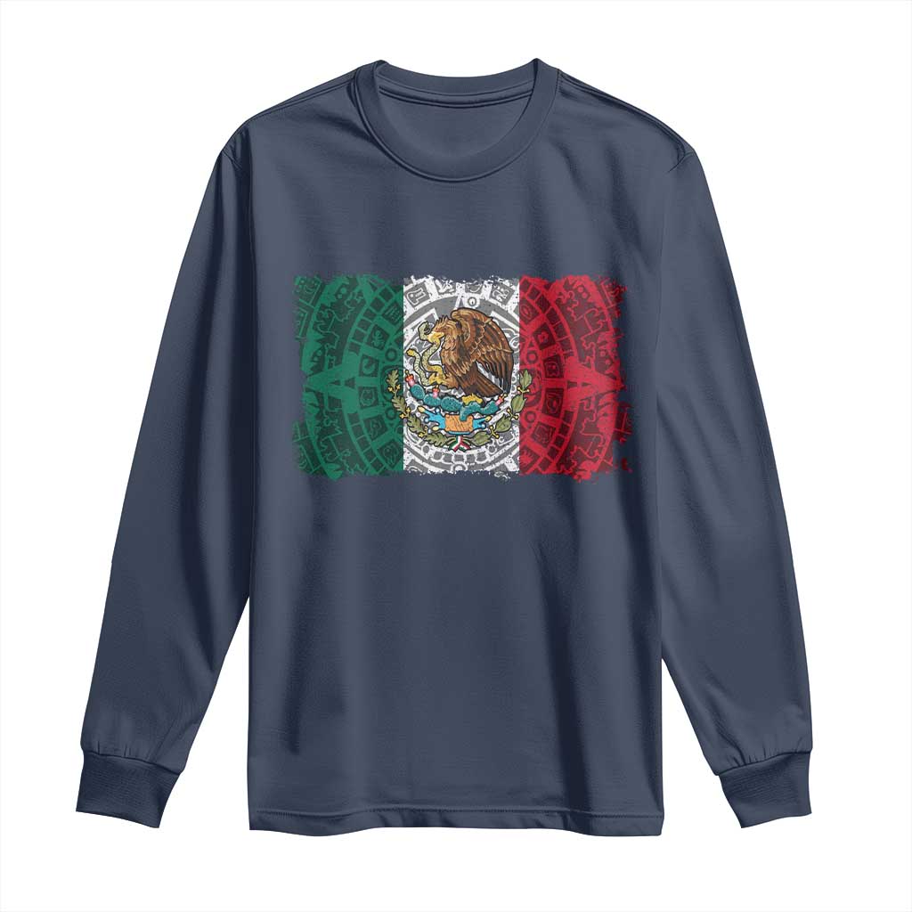 Eagle Mexican Flag Long Sleeve Shirt Aztecs Mexico Heritage Roots - Wonder Print Shop