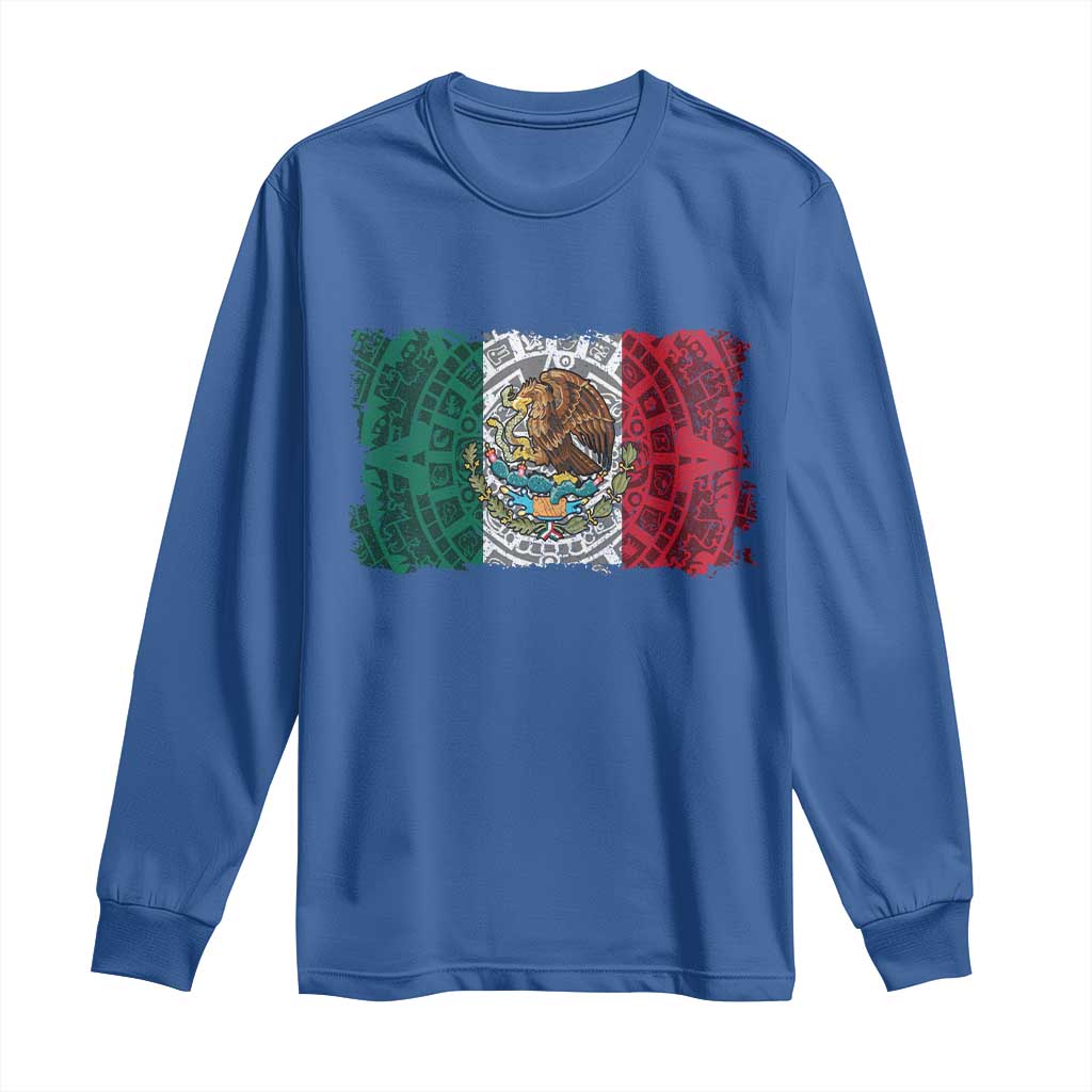 Eagle Mexican Flag Long Sleeve Shirt Aztecs Mexico Heritage Roots - Wonder Print Shop
