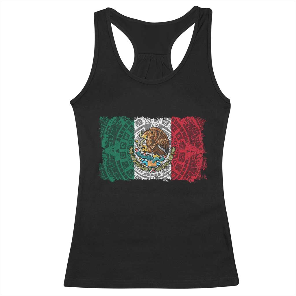 Eagle Mexican Flag Racerback Tank Top Aztecs Mexico Heritage Roots - Wonder Print Shop